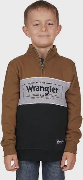 Boys Bartlett 1/4 Zip Pullover - Black/dark Tan