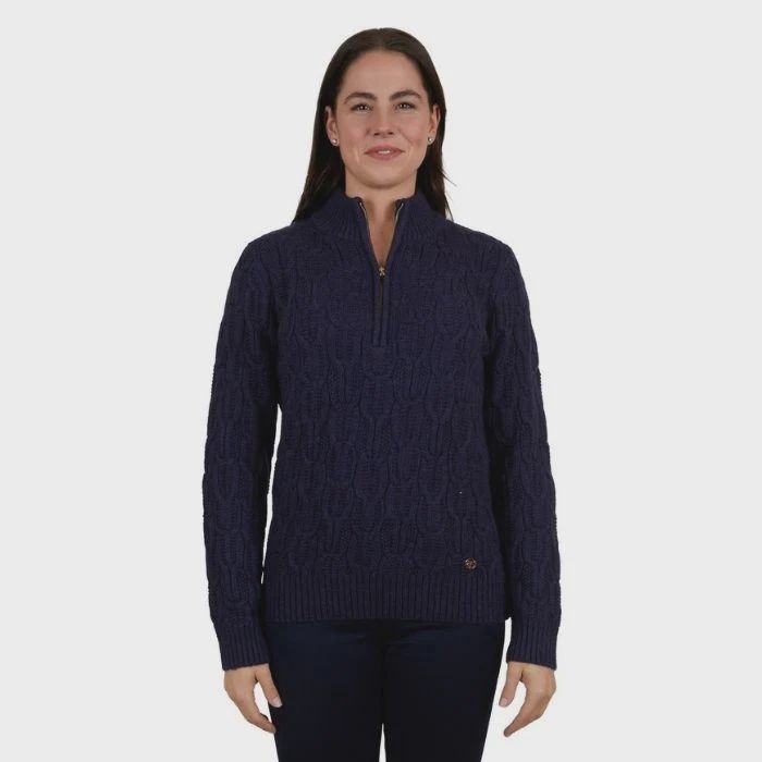 Womens Emilia Zip Jumper - Navy