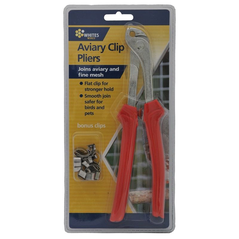 Aviary clip pliers with 20 clips