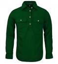 Womens Closed Front L/S Shirt Green