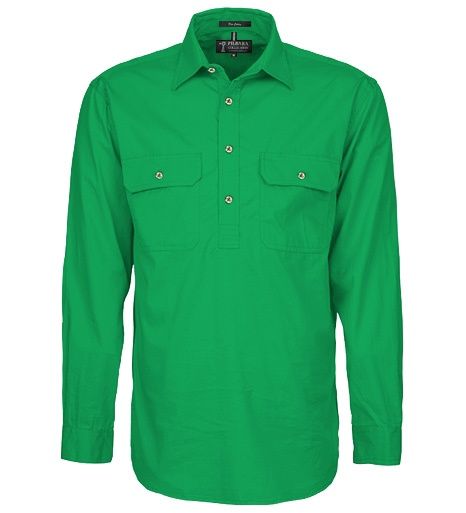 Womens Closed Front L/S Shirt Kelly Green