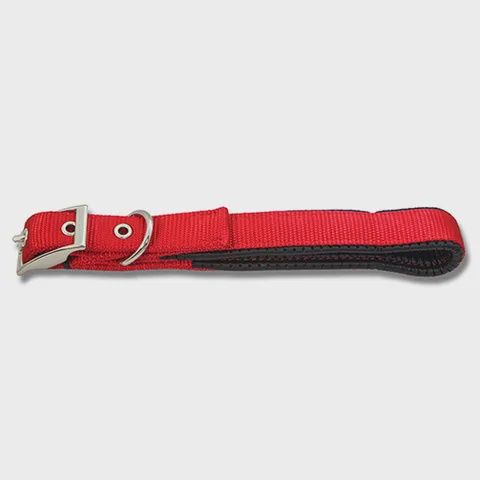 Dog Collar Padded 60cm, Colour: Red, size: 60cm