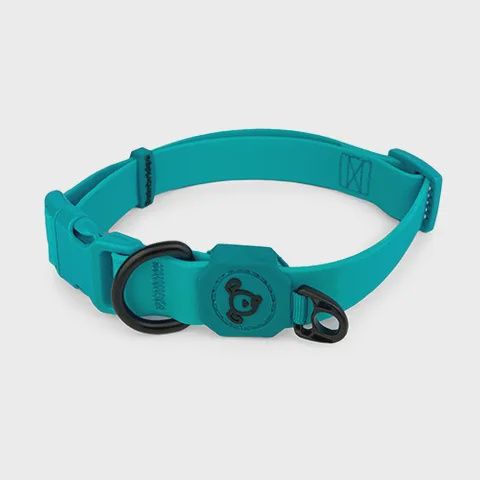 Dog Collar Waterproof, Colour: Aqua, size: 27-37cm