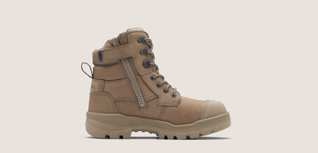 8063 Unisex RotoFlex  zip sided safety boot Stone