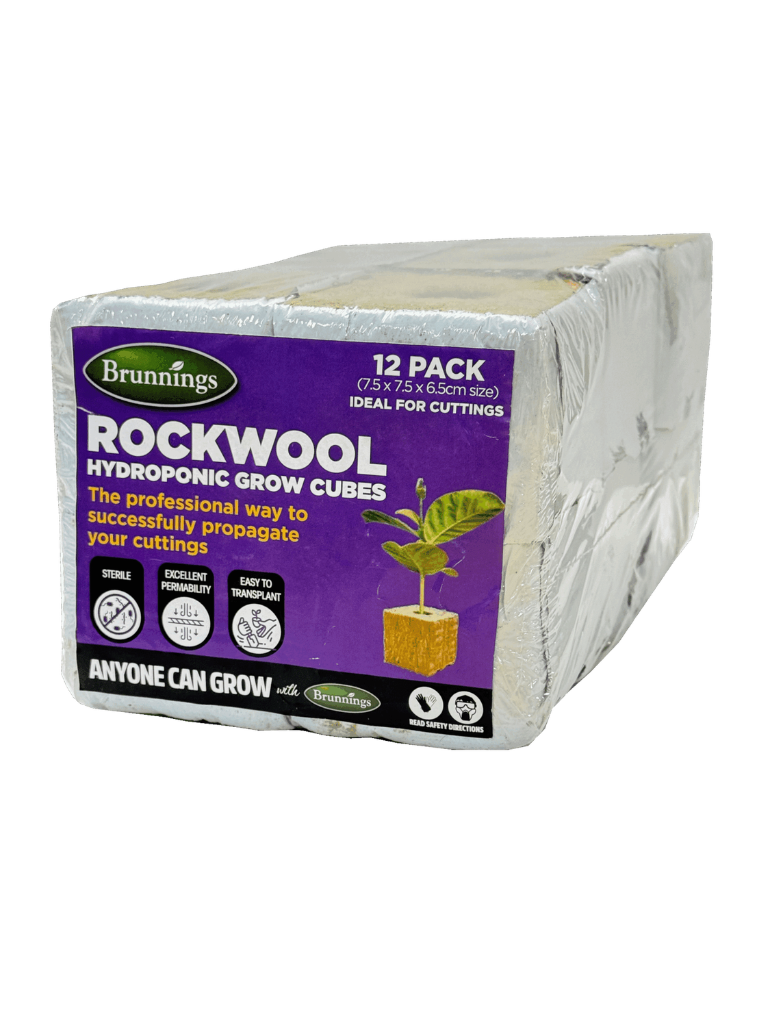 Hydroponic Rockwool Cubes 7.5 x 7.5 x 6.5cm – 12 Pack