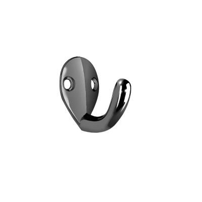 Single Wardrobe Hook Diecast 35mm Black