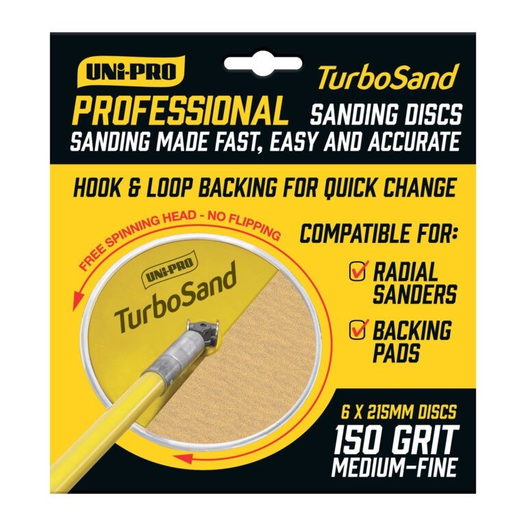 UNi-PRO Professional TurboSand Disc 6 Pack Range, 150 grit