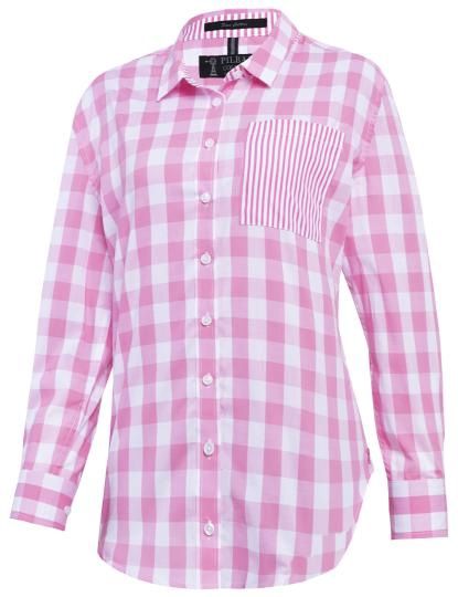 Pilbara Womens Y/D Check Stripe L/S Shirt Size 8