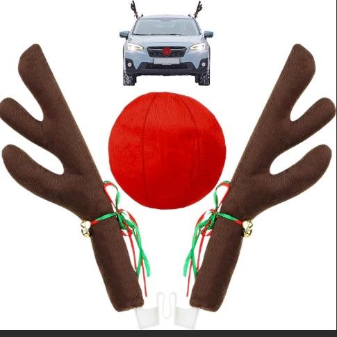 XMAS Car Antlers + Red Nose #Brown
