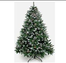 XMAS TREE 2.1M PINECONE SNOWY TIPS