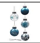 Xmas Tree Ornament ball 6cm #Lake Blue (6pcs)
