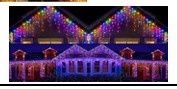 Solar Snowing Icicle lights 15M x 600 LED rainbow