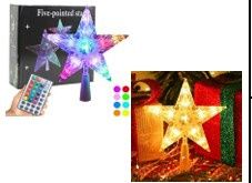 Xmas Tree Topper Star LED light 18cm App Control