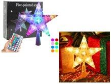 Xmas Tree Topper Star LED light 22cm App control