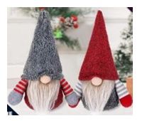 XMAS TREE DECOR FACELESS GNOME SANTA RED
