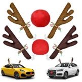 XMAS Car Antlers + Red Nose #Khaki
