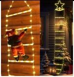 Santa Claus LED Ladder Solar Light 2M rainbow
