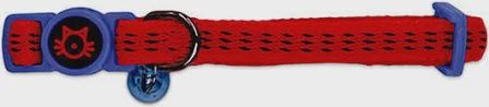 Padded Cat Collar Safety Buckle Red