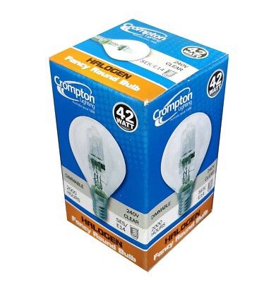 Crompton Lighting Halogen Fancy Round Bulb 42WATT ES/E27 Clear