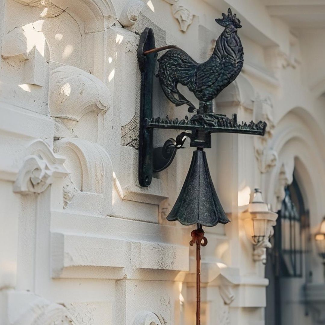 Cast-Iron Rooster Doorpost Bell 18.5x8.5x30cm