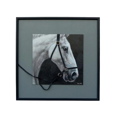 Horse 3D Bridle Framed Canvas Wall Art 60x60cm