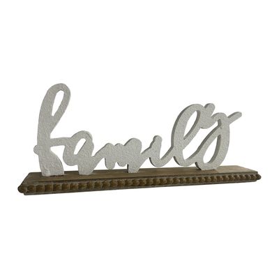 'Family' on Wood Base