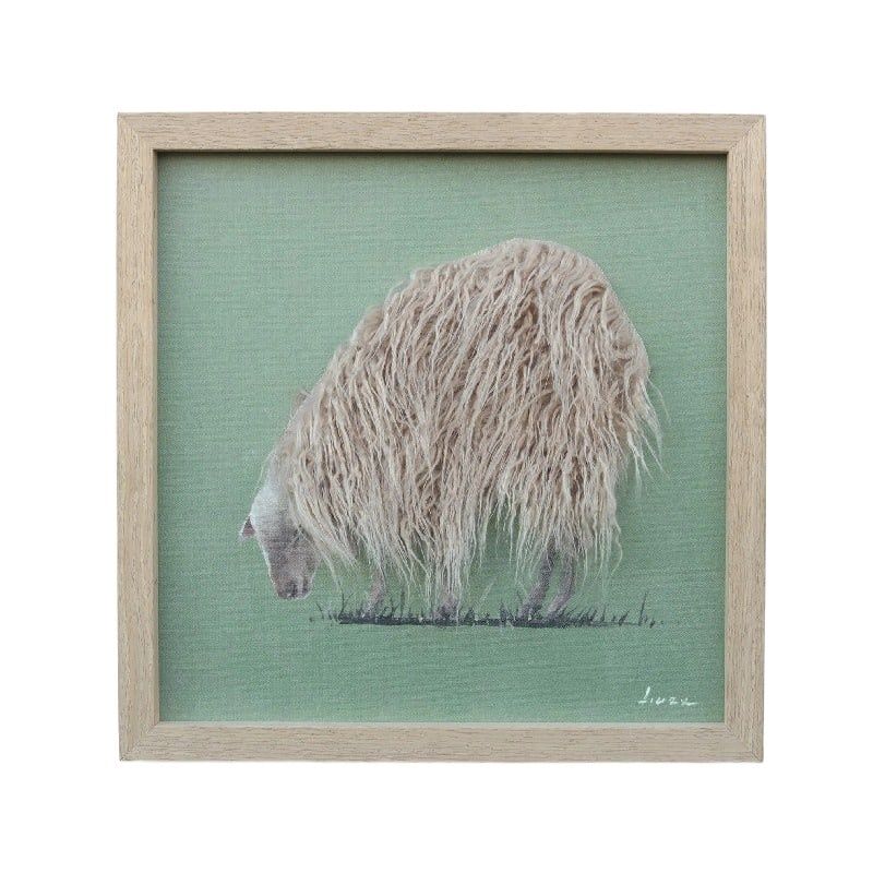 Long Haired Sheep Hand-Made Framed Canvas Wall Art 40x2.5x40cm