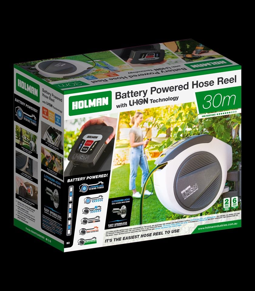 30m Li-Ion Retractable Hose Reel