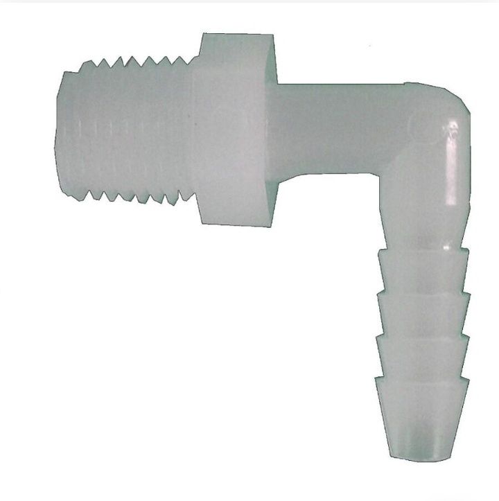 Elbow nylon 1/4"bsp Mi x 1/4"barb