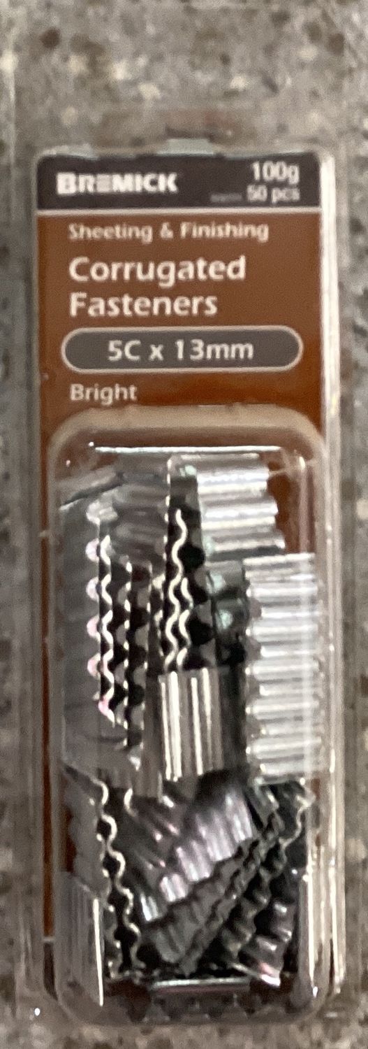 Corrugated Fasteners 5Cx13mm Pk50 Brt