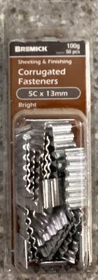 Corrugated Fasteners 5Cx13mm Pk50 Brt