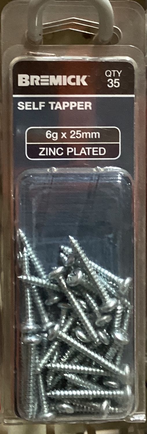 Self Tapper 6gx25mm Pk35 PanHd Zinc