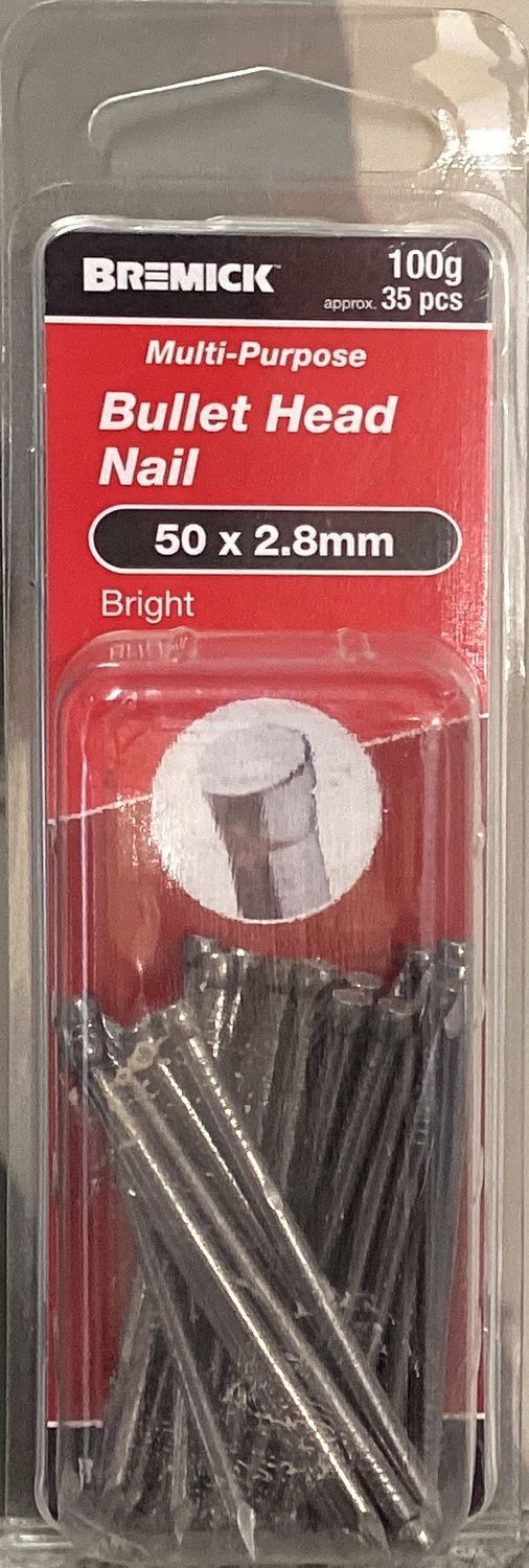 Nails Bullet head 50x2.8mm pk35 bright