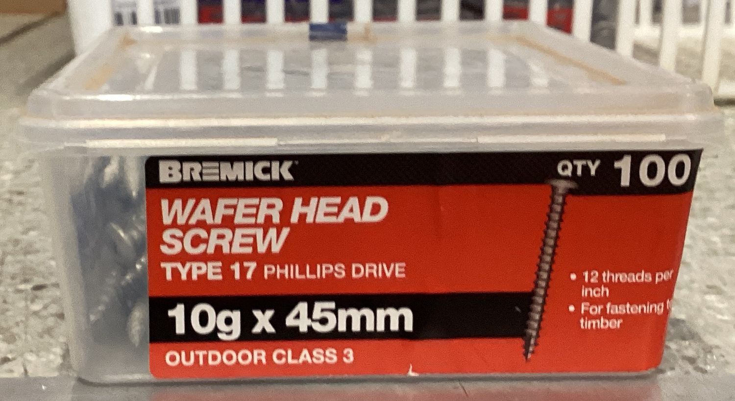 Tec screw T17 - 10gx45mm x100 W/Hd Galv