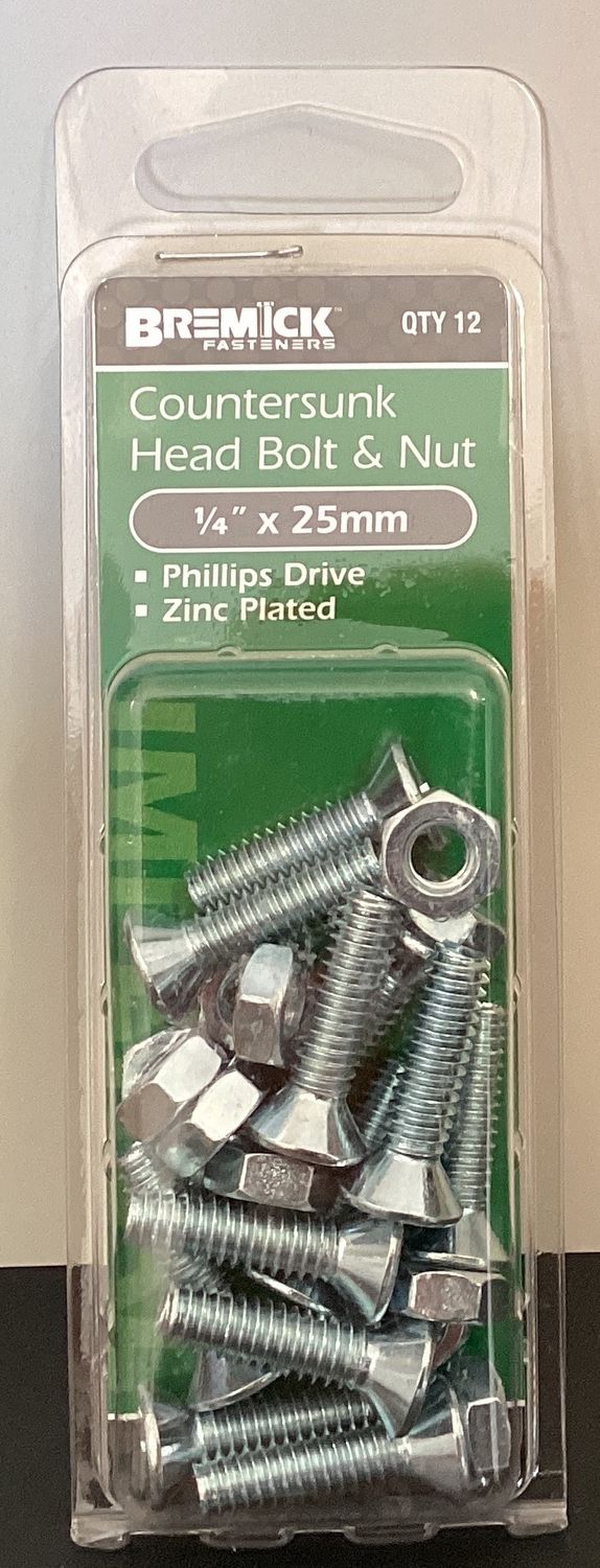 B&amp;N C/S 1/4"x 25mm pk12 bag