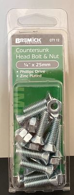 B&amp;N C/S 1/4"x 25mm pk12 bag
