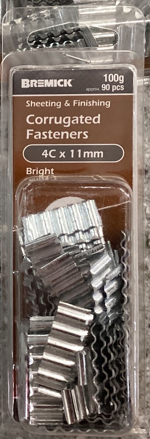 Corrugated Fasteners 4Cx11mm Pk90 Brt
