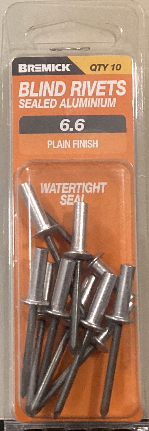Rivets Alumin/Steel sealed 6.6 pk10