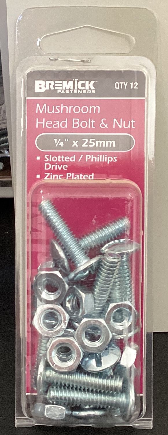 B&amp;N M/hd 1/4"x 25mm pk12