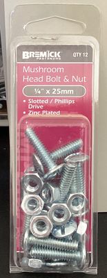 B&amp;N M/hd 1/4"x 25mm pk12