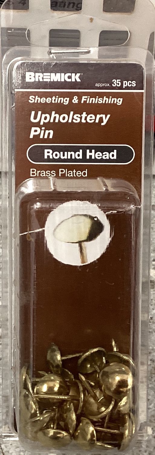 Upholstery Pin Round BrassPl pk35