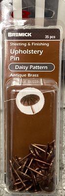 Upholstery Pin Daisy Antique Brass Pk35