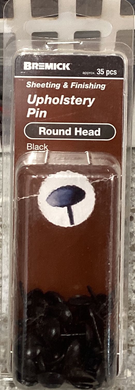 Upholstery Pin Round Black pk35