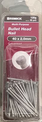 Nails Bullet head 40x2.0mm pk85 Galv