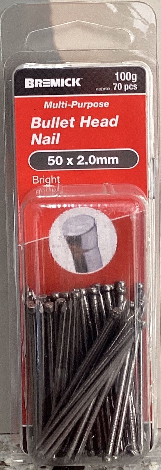 Nails Bullet head 50x2.0mm pk70 bright