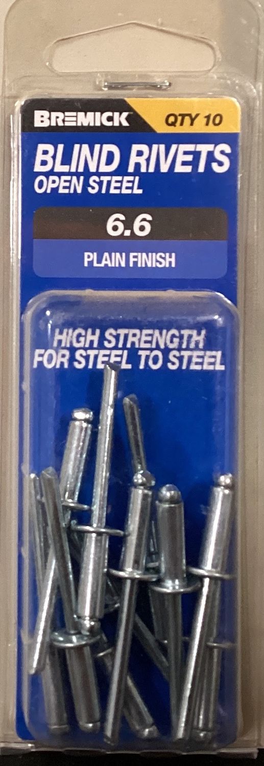 Rivets Steel/Steel 6.6 Pk10