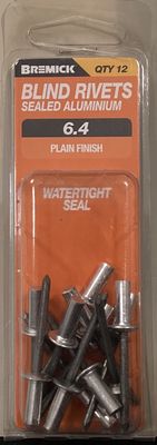 Rivets Alumin/Steel Sealed 6.4 Pk12