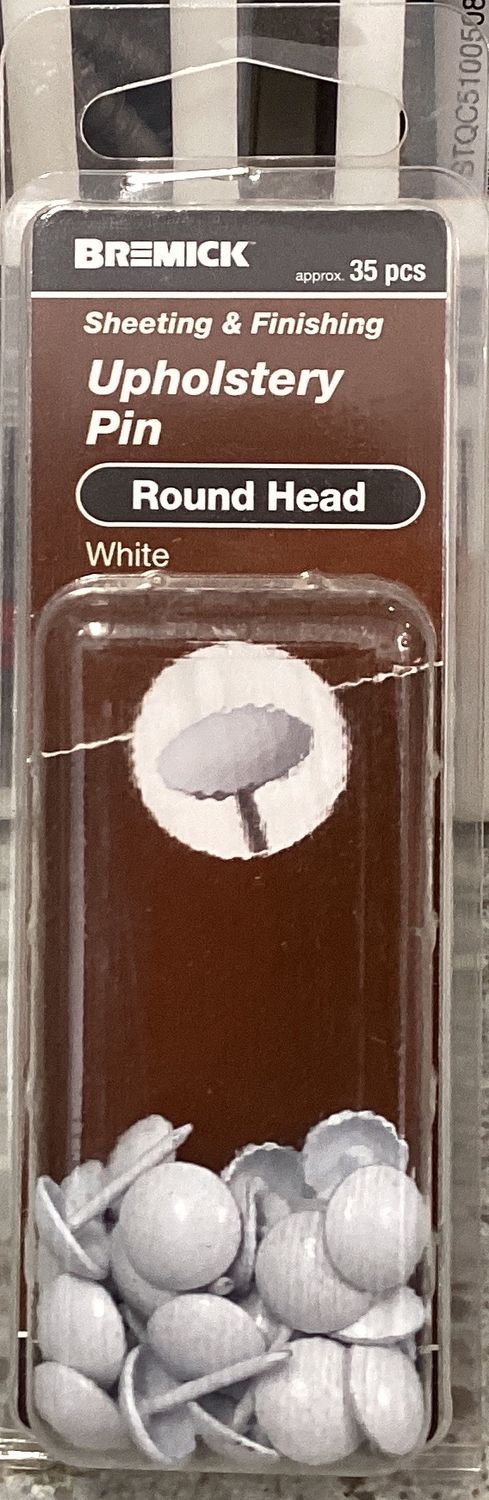 Upholstery Pin Round White pk35