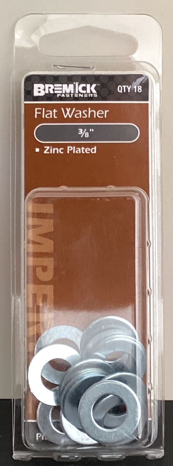 Flat Washer 3/8" Pk18 Zinc