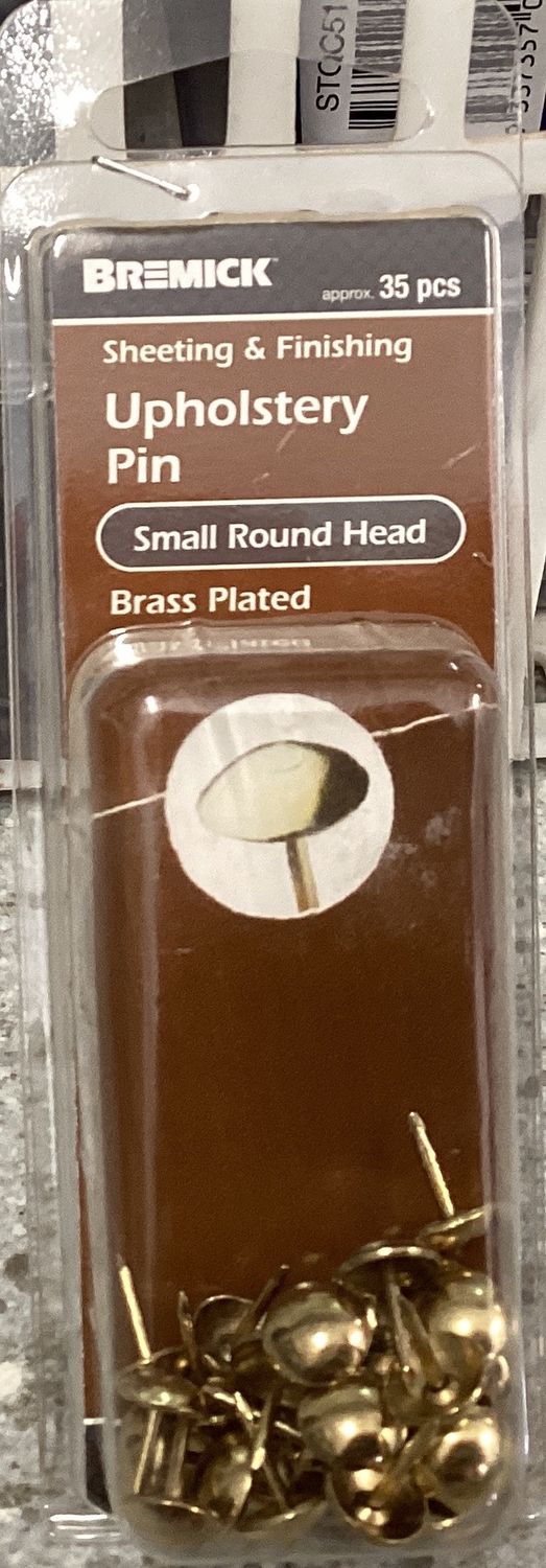 Upholstery Pin Round BrassPl pk35 small